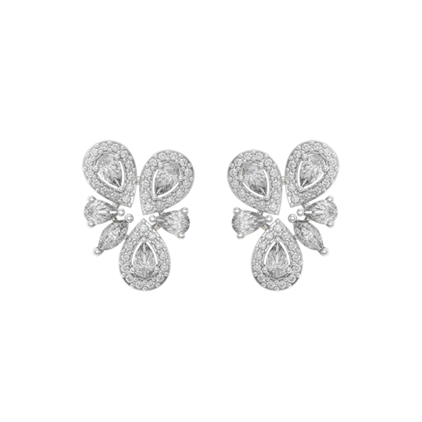 View of the 0.15 Ct Parnassian Ecstasy Solitaire Diamond Earrings in close up