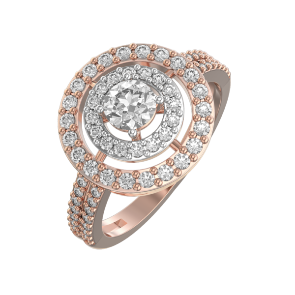 0.20 ct Striking Sunflower Solitaire Diamond Engagement Ring made from VVS EF diamond quality with 0.72 carat diamonds