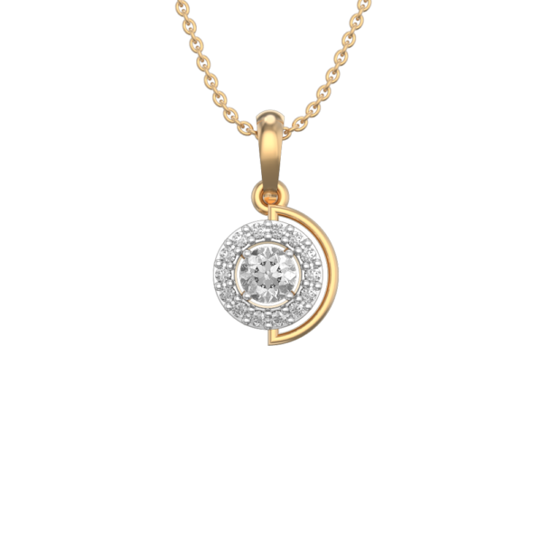 View of the 0.25 ct Adorable Circlets Solitaire Diamond Pendant in close up