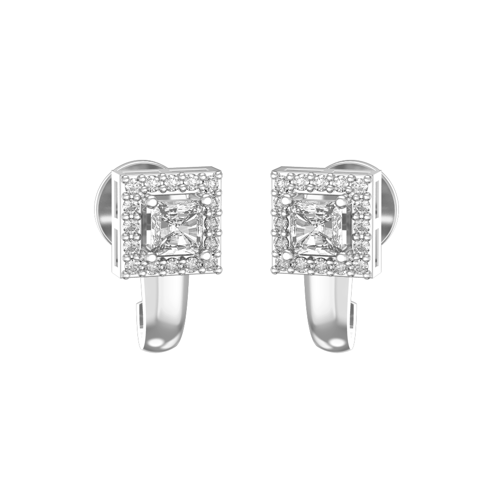 0.25 ct Alabaster Quadrates Solitaire Diamond Earrings made from VVS EF diamond quality with 0.692 carat diamonds