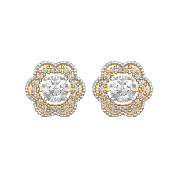 View of the 0.25 ct Amaryllis Solitaire Diamond Earrings in close up