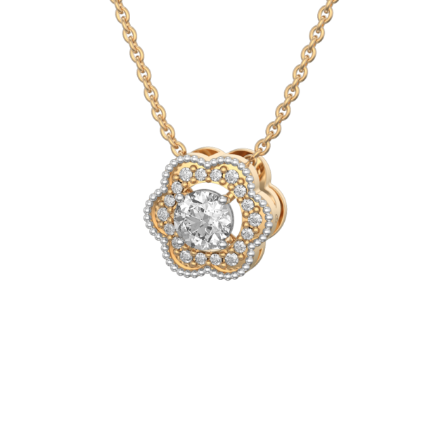0.25 ct Amaryllis Solitaire Diamond Pendant made from VVS EF diamond quality with 0.35 carat diamonds