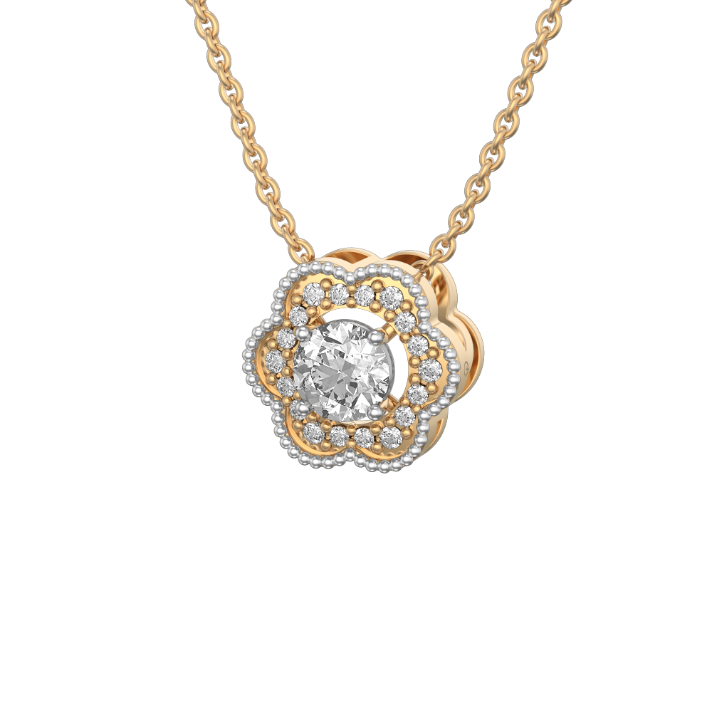 0.25 ct Amaryllis Solitaire Diamond Pendant made from VVS EF diamond quality with 0.35 carat diamonds