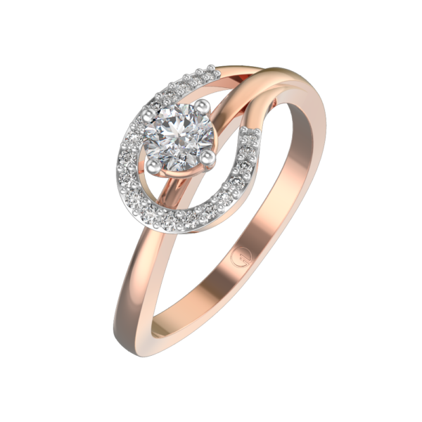 0.25 ct Brilliant Blob Solitaire Diamond Engagement Ring made from VVS EF diamond quality with 0.36 carat diamonds