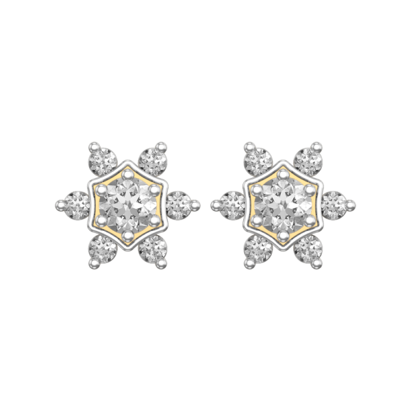 View of the 0.25 ct Coruscating Starlets Solitaire Diamond Earrings in close up