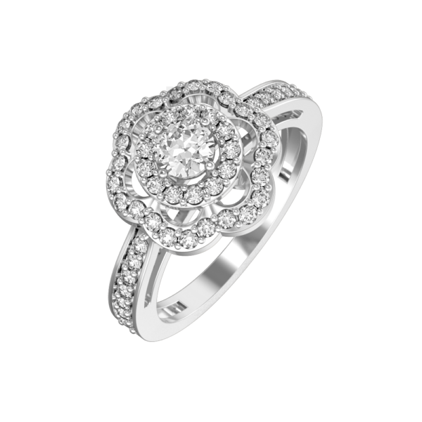 0.25 ct Country Queen Solitaire Diamond Engagement Ring made from VVS EF diamond quality with 0.77 carat diamonds