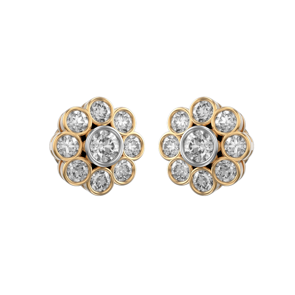 Diamond stud earrings, diamond jhumka ear ring,Pure silver south india –  Nihira