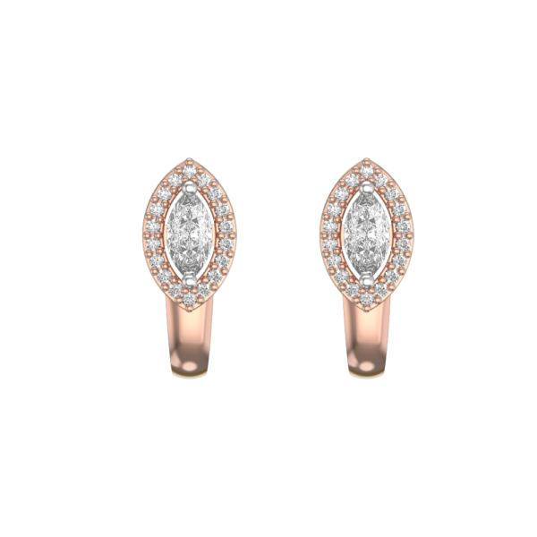 View of the 0.25 ct Eye Of Eternity Solitaire Diamond Earrings in close up
