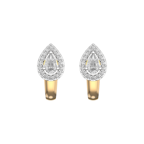 View of the 0.25 ct Frosted Dewdrops Solitaire Diamond Earrings in close up