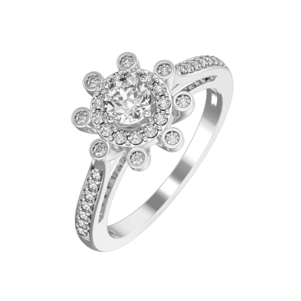 0.25 ct Glowing Gardenia Solitaire Diamond Engagement Ring made from VVS EF diamond quality with 0.76 carat diamonds
