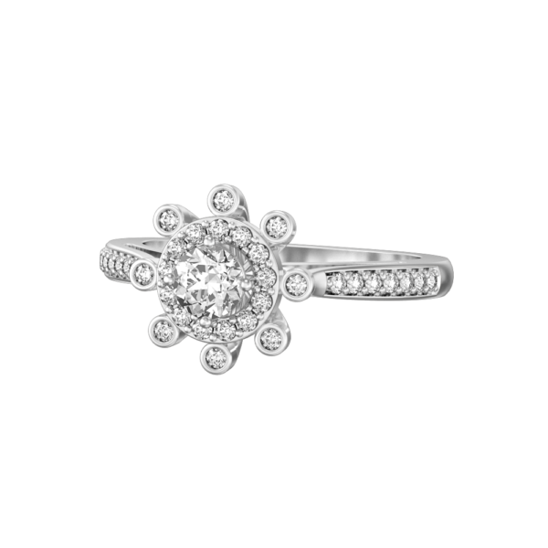 View of the 0.25 ct Glowing Gardenia Solitaire Diamond Engagement Ring in close up
