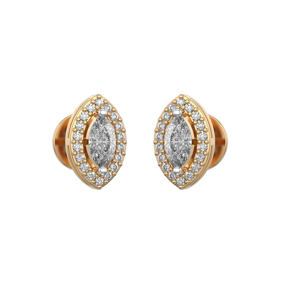 0.25 ct Marquise Solitaire Diamond Earrings made from VVS EF diamond quality with 0.68 carat diamonds