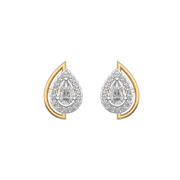 View of the 0.25 ct Pulchritudinous Pears Solitaire Diamond Earrings in close up
