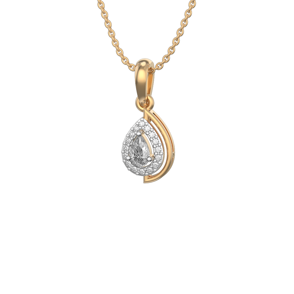 0.25 ct Pulchritudinous Pears Solitaire Diamond Pendant made from VVS EF diamond quality with 0.33 carat diamonds