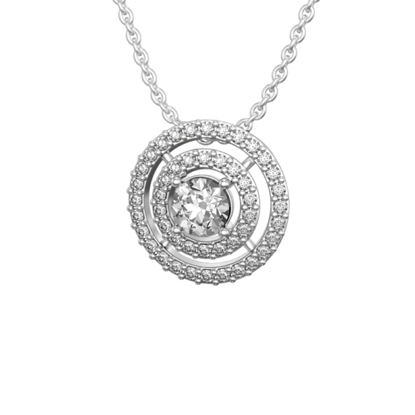 0.25 ct Radial Radiance Diamond Pendant made from VVS EF diamond quality with 0.48 carat diamonds