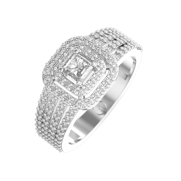 0.25 ct Resplendent Regina Solitaire Diamond Engagement Ring made from VVS EF diamond quality with 0.83 carat diamonds