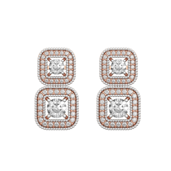 View of the 0.25 ct Yozela Solitaire Diamond Earrings in close up