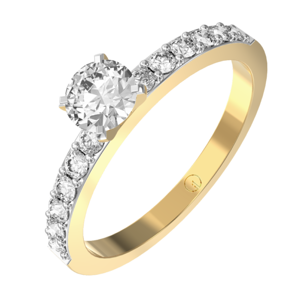 0.30 Ct Lustrous Love Solitaire Diamond Engagement Ring made from VVS EF diamond quality with 0.53 carat diamonds