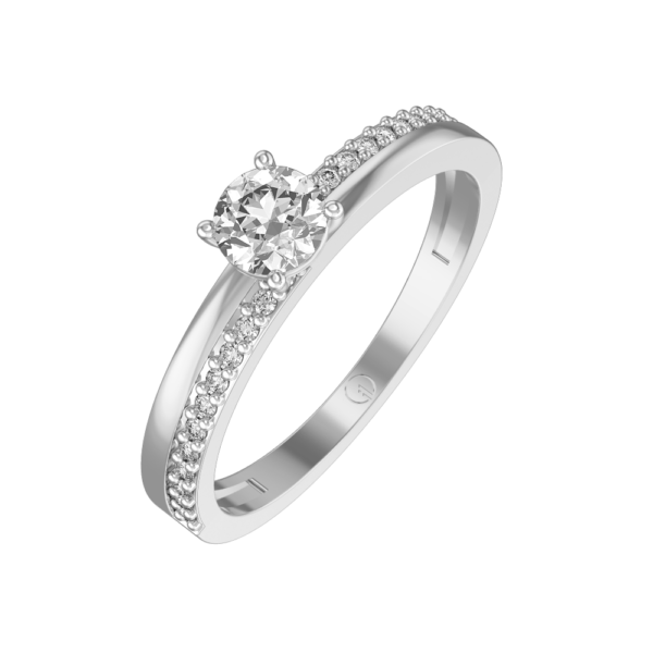 0.30 ct Angelic Radiance Solitaire Diamond Engagement Ring made from VVS EF diamond quality with 0.42 carat diamonds
