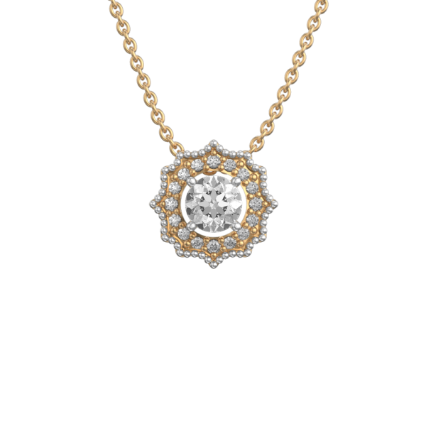 View of the 0.30 ct Beauteous Blooms Solitaire Diamond Pendant in close up