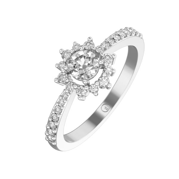 0.30 ct Cecelia Solitaire Diamond Engagement Ring made from VVS EF diamond quality with 0.56 carat diamonds