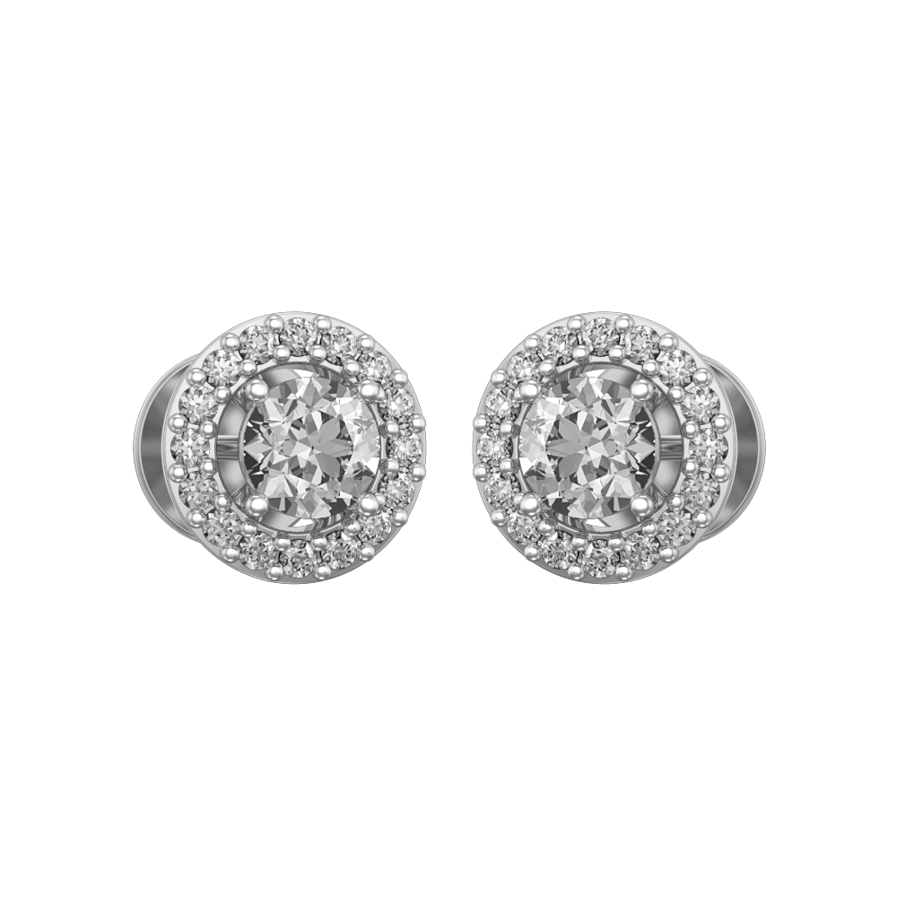 0.30 ct Cerchio Solitaire Diamond Earrings made from VVS EF diamond quality with 0.83 carat diamonds