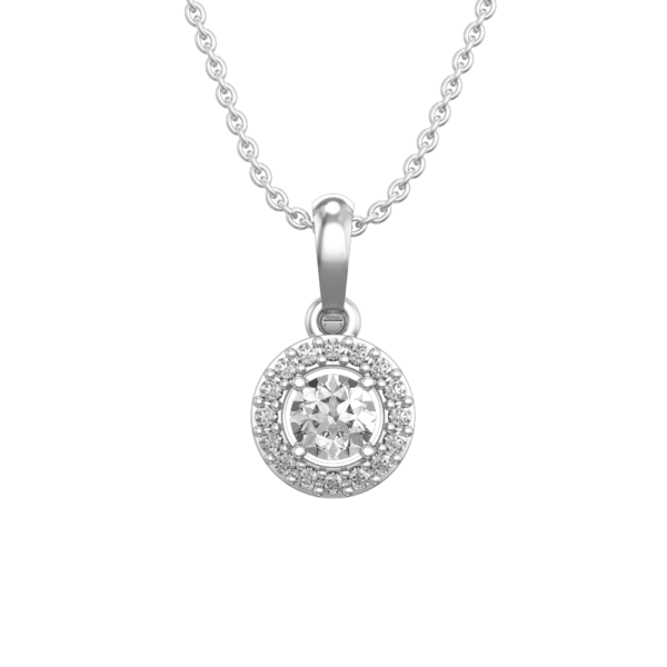 View of the 0.30 ct Cerchio Solitaire Diamond Pendant in close up