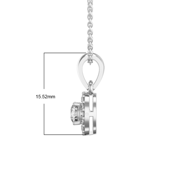 An additional view of the 0.30 ct Cerchio Solitaire Diamond Pendant
