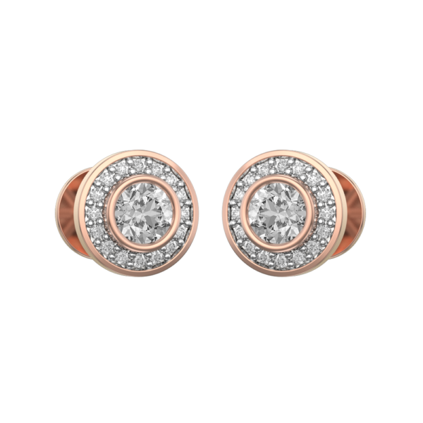 0.30 ct Circular Charisma Solitaire Diamond Earrings made from VVS EF diamond quality with 0.76 carat diamonds