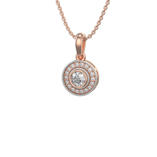0.30 ct Concentric Incandescence Solitaire Diamond Pendant made from VVS EF diamond quality with 0.408 carat diamonds