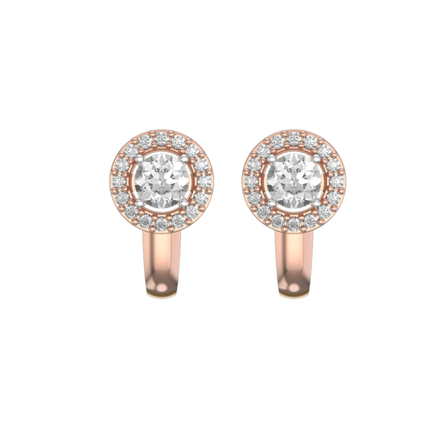 View of the 0.30 ct Concentric Luminance Solitaire Diamond Earrings in close up