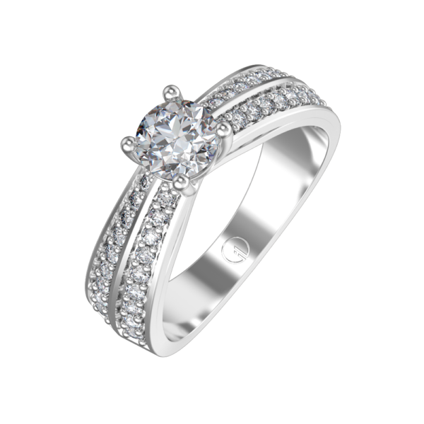 0.30 ct Double Solitaire Diamond Engagement Band Ring made from VVS EF diamond quality with 0.66 carat diamonds