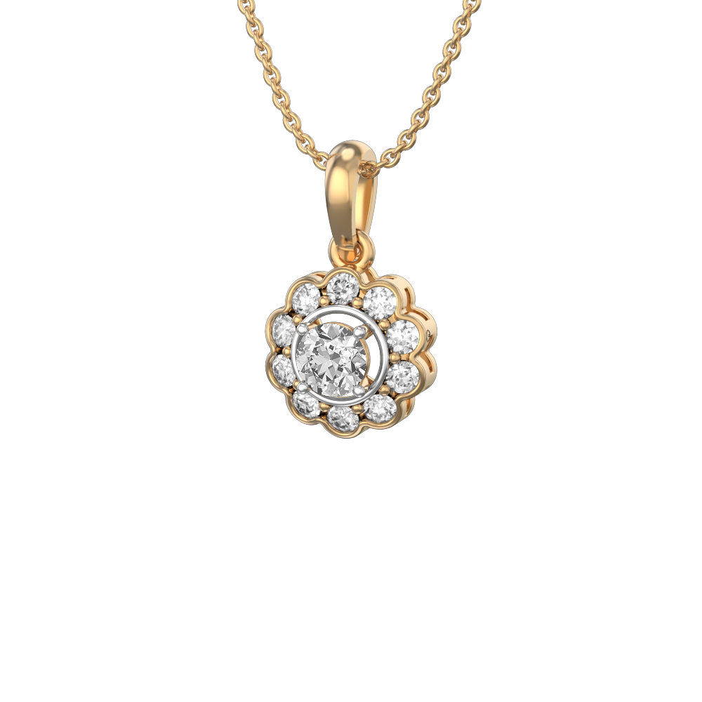 0.30 ct Floral Fortune Solitaire Diamond Pendant made from VVS EF diamond quality with 0.6 carat diamonds