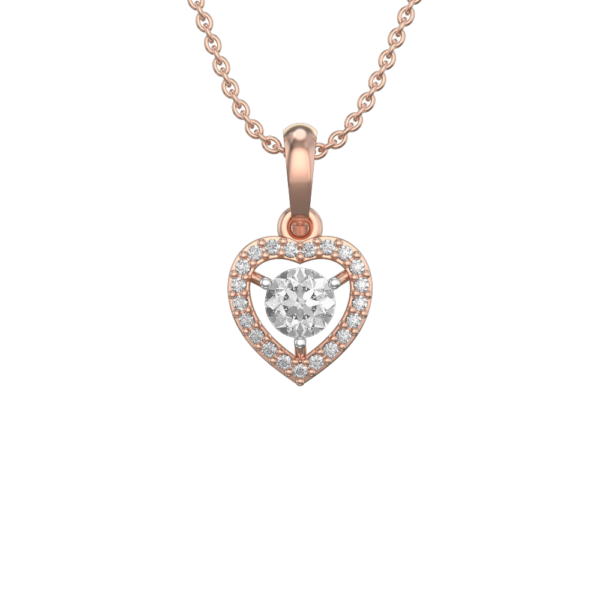 View of the 0.30 ct Heart Solitaire Diamond Pendant in close up