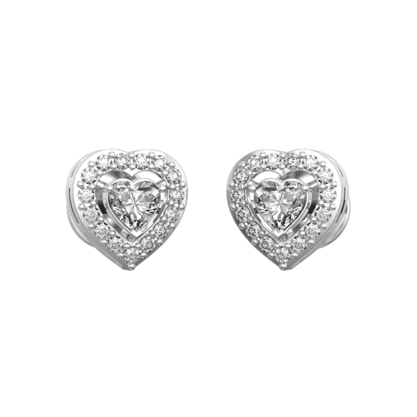 0.30 ct Heart of Hearts Solitaire Diamond Earrings made from VVS EF diamond quality with 0.86 carat diamonds