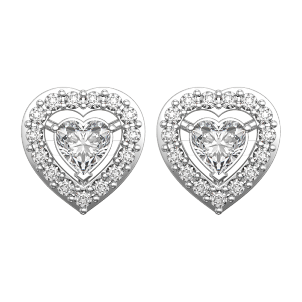 View of the 0.30 ct Heart of Hearts Solitaire Diamond Earrings in close up