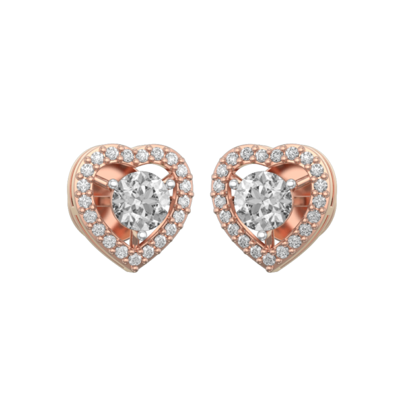 0.30 ct Hearts Solitaire Diamond Earrings made from VVS EF diamond quality with 0.85 carat diamonds
