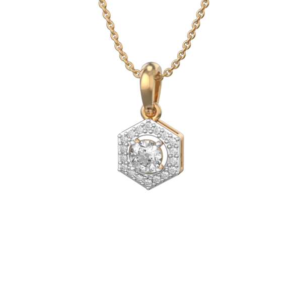 0.30 ct Hexad Solitaire Diamond Pendant made from VVS EF diamond quality with 0.41 carat diamonds