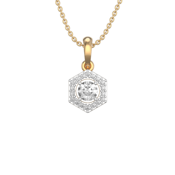View of the 0.30 ct Hexad Solitaire Diamond Pendant in close up