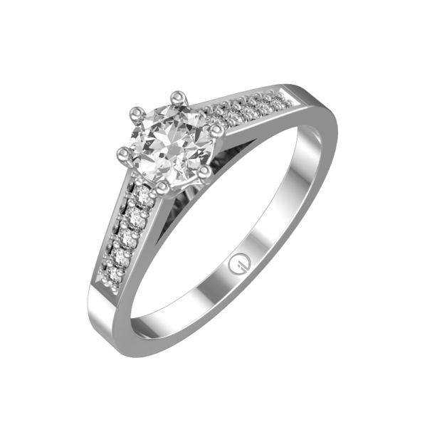 0.30 ct Pristine Classic Solitaire Diamond Engagement Ring made from VVS EF diamond quality with 0.4 carat diamonds