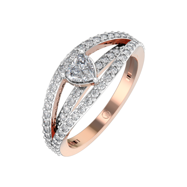 0.30 ct Ribbons 'n Romance Solitaire Diamond Engagement Ring made from VVS EF diamond quality with 0.71 carat diamonds