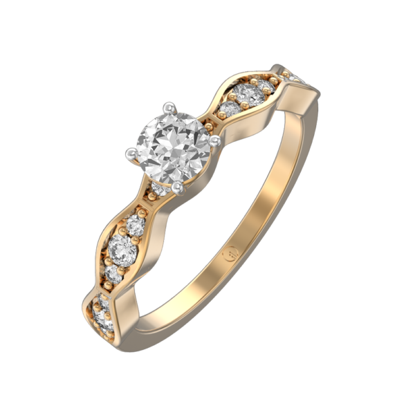 0.30 ct Romantic Rhapsody Solitaire Diamond Engagement Ring made from VVS EF diamond quality with 0.52 carat diamonds