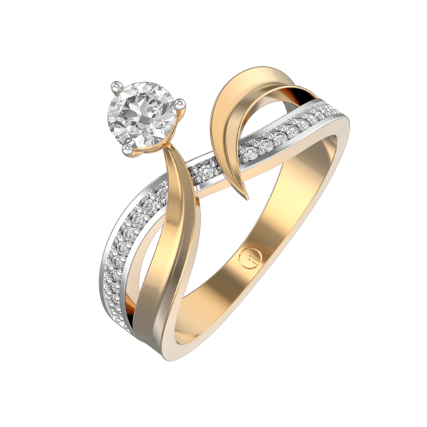 0.30 ct Sensuous Seduction Solitaire Diamond Engagement Ring made from VVS EF diamond quality with 0.41 carat diamonds