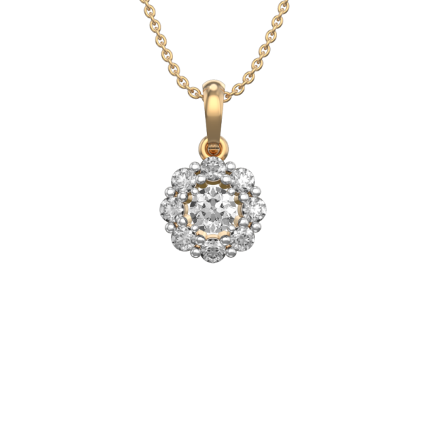 View of the 0.30 ct Soulful Sun Solitaire Diamond Pendant in close up