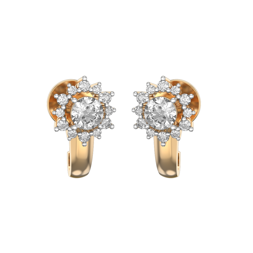 0.30 ct Sublime Sunburst Solitaire Diamond Earrings made from VVS EF diamond quality with 0.852 carat diamonds