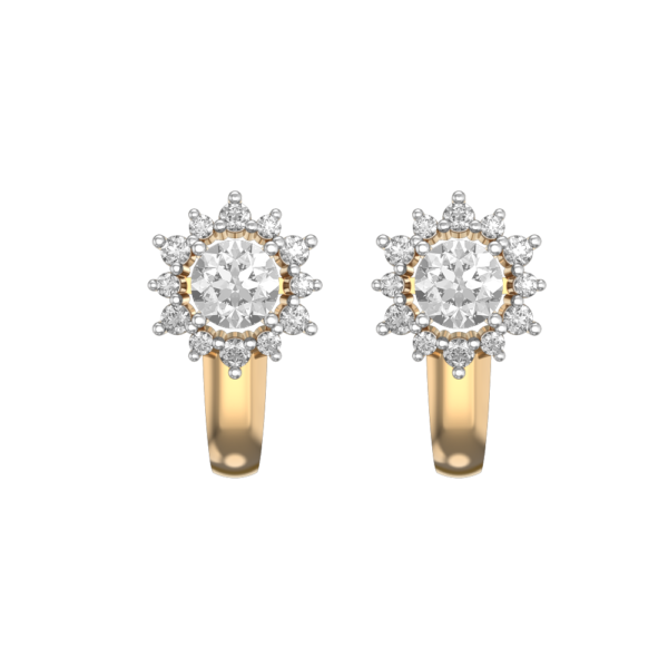 View of the 0.30 ct Sublime Sunburst Solitaire Diamond Earrings in close up