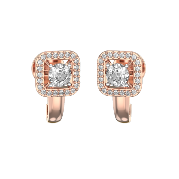 0.30 ct Winsome Squares Solitaire Diamond Earrings made from VVS EF diamond quality with 0.82 carat diamonds