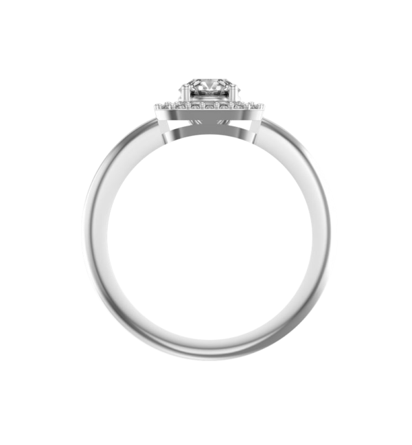 An additional view of the 0.40 Ct Quadratical Aureole Solitaire Diamond Engagement Ring