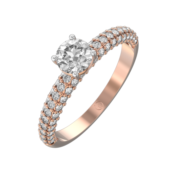 0.40 ct Angel's Kiss Solitaire Diamond Engagement Ring made from VVS EF diamond quality with 0.88 carat diamonds