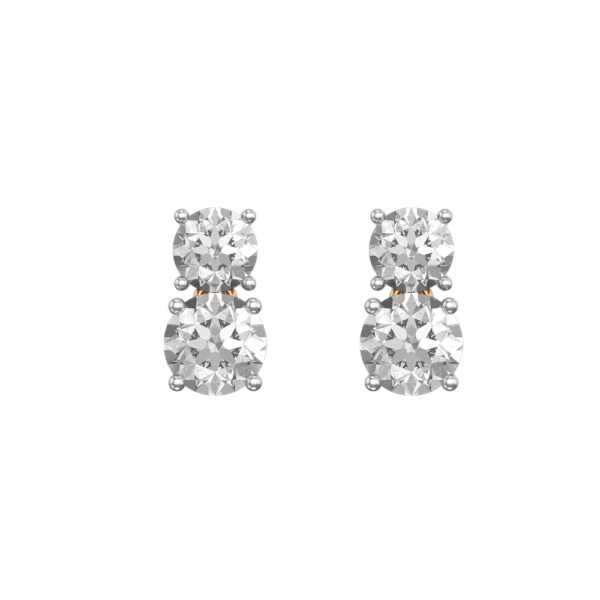 View of the 0.40 ct Bonny Brightstar Solitaire Diamond Earrings in close up